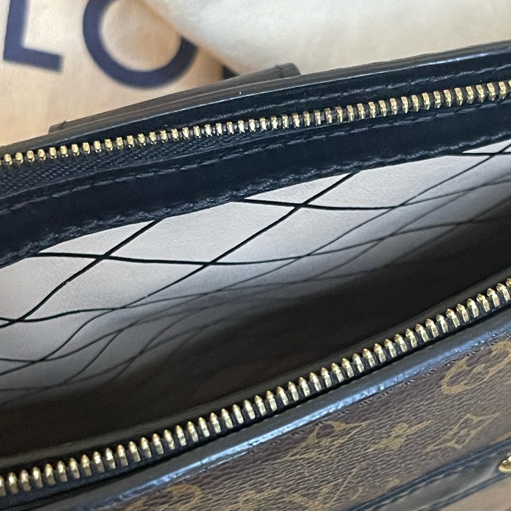 Authentic like new Louis Vuitton reverse monogram trunk crossbody Brown& Black - Picture 7 of 15